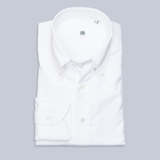 White Cotton Linen Button Down Shirt