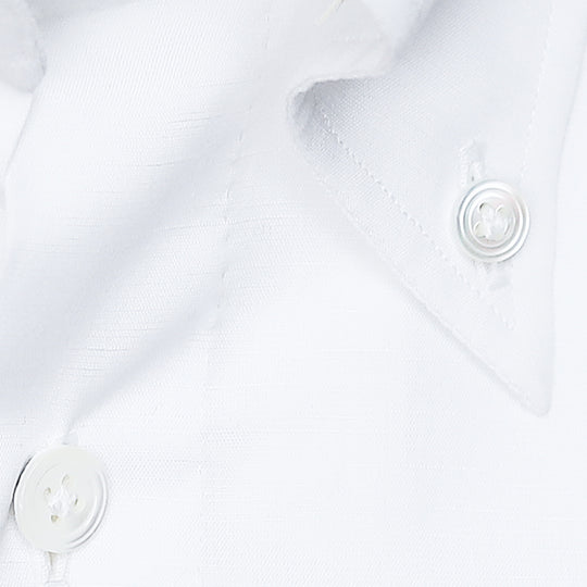 White Cotton Linen Button Down Shirt