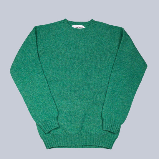 Evergreen Green Supersoft Lambswool Crewneck Sweater