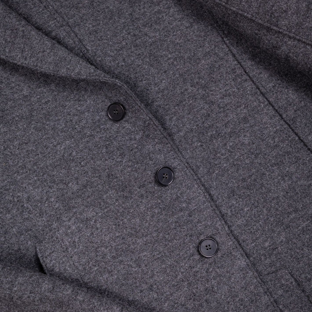 Grey Boiled Wool Coat