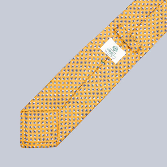 Yellow Navy & White Geometric Pattern Tie