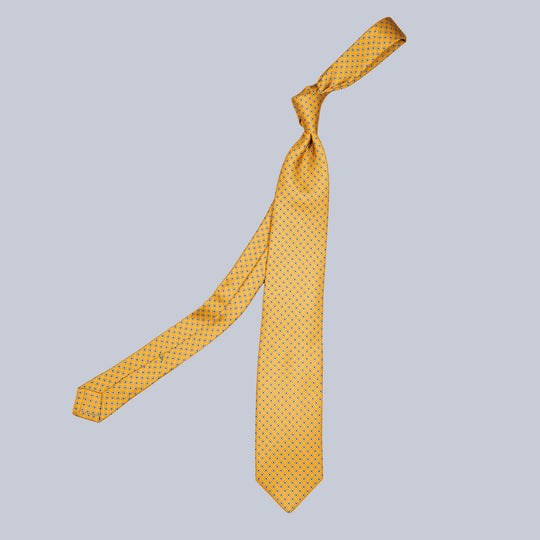 Yellow Navy & White Geometric Pattern Tie
