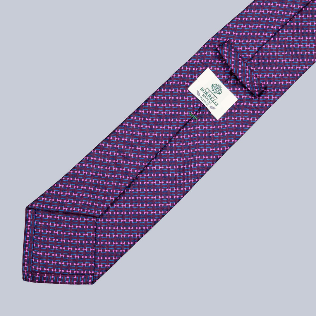 Purple Pink & Blue Chain Pattern Tie