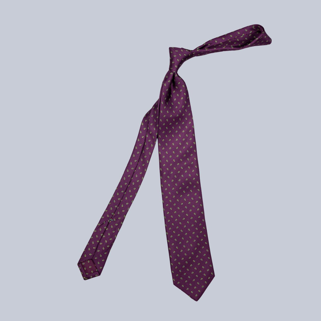 Burgundy Blue & Gold Drop Pattern Tie