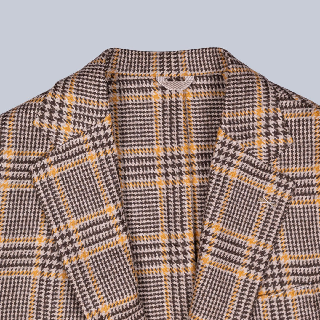 Brown Glencheck Wool Blazer