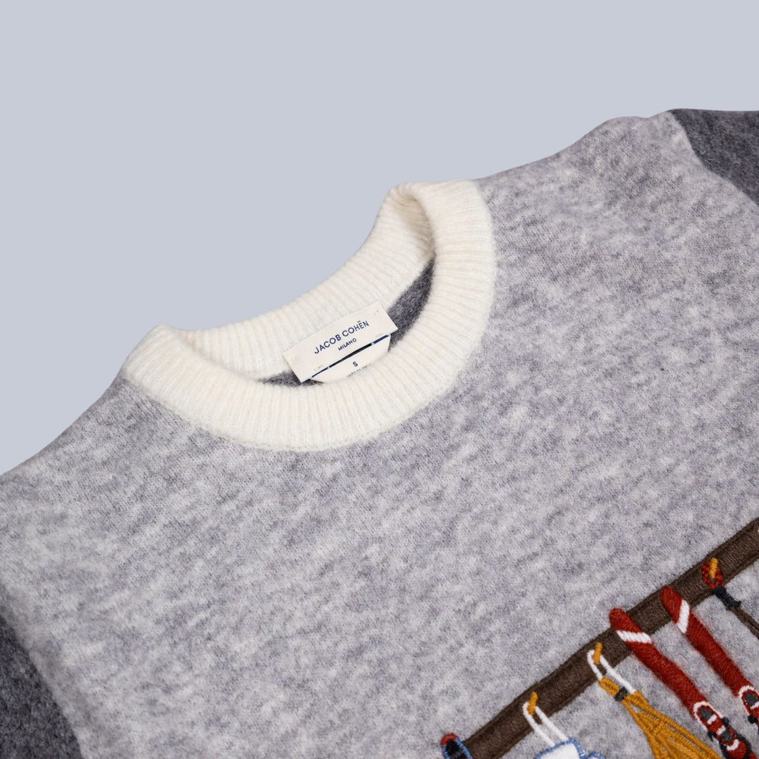 Grey Melange Ski Sweater