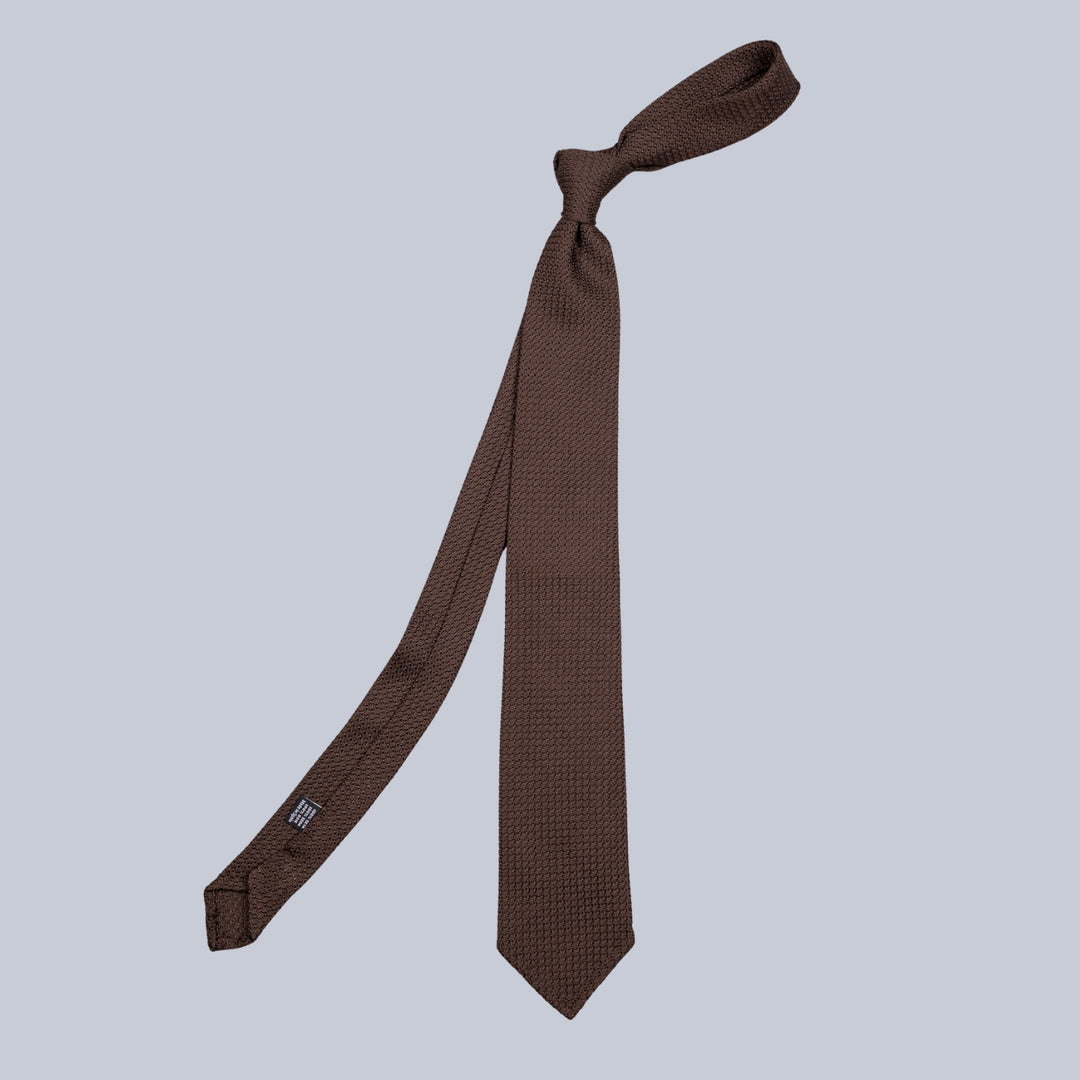 Chocolate Brown Grenadine Silk Tie