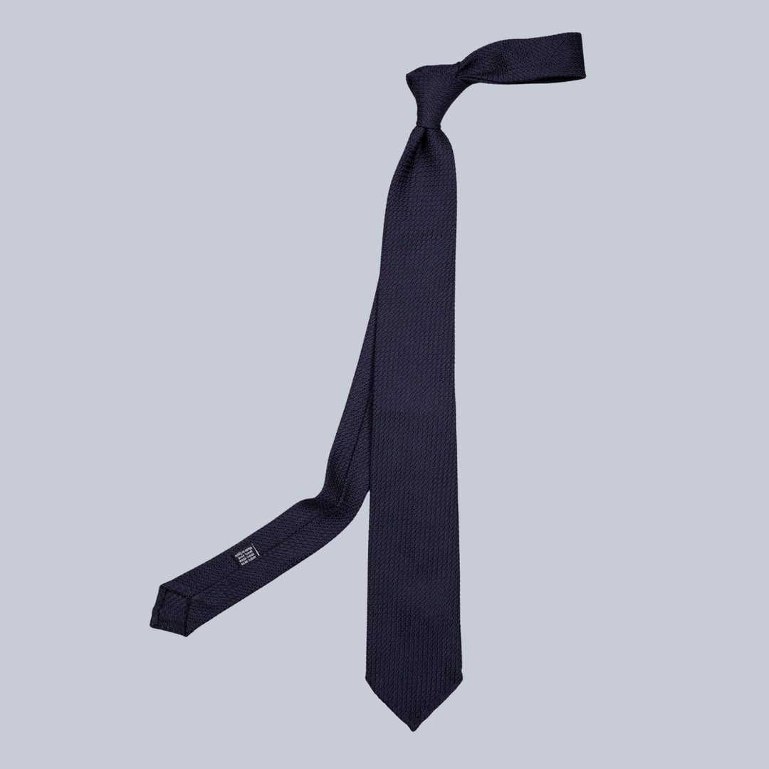 Navy Grenadine Silk Tie