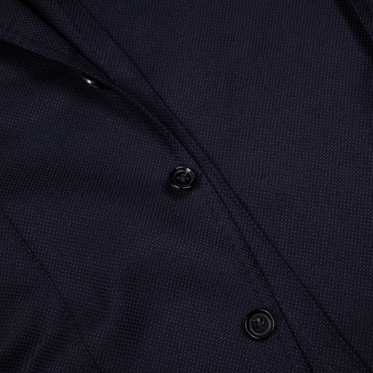 Navy Hopsack Ballon Wool Blazer