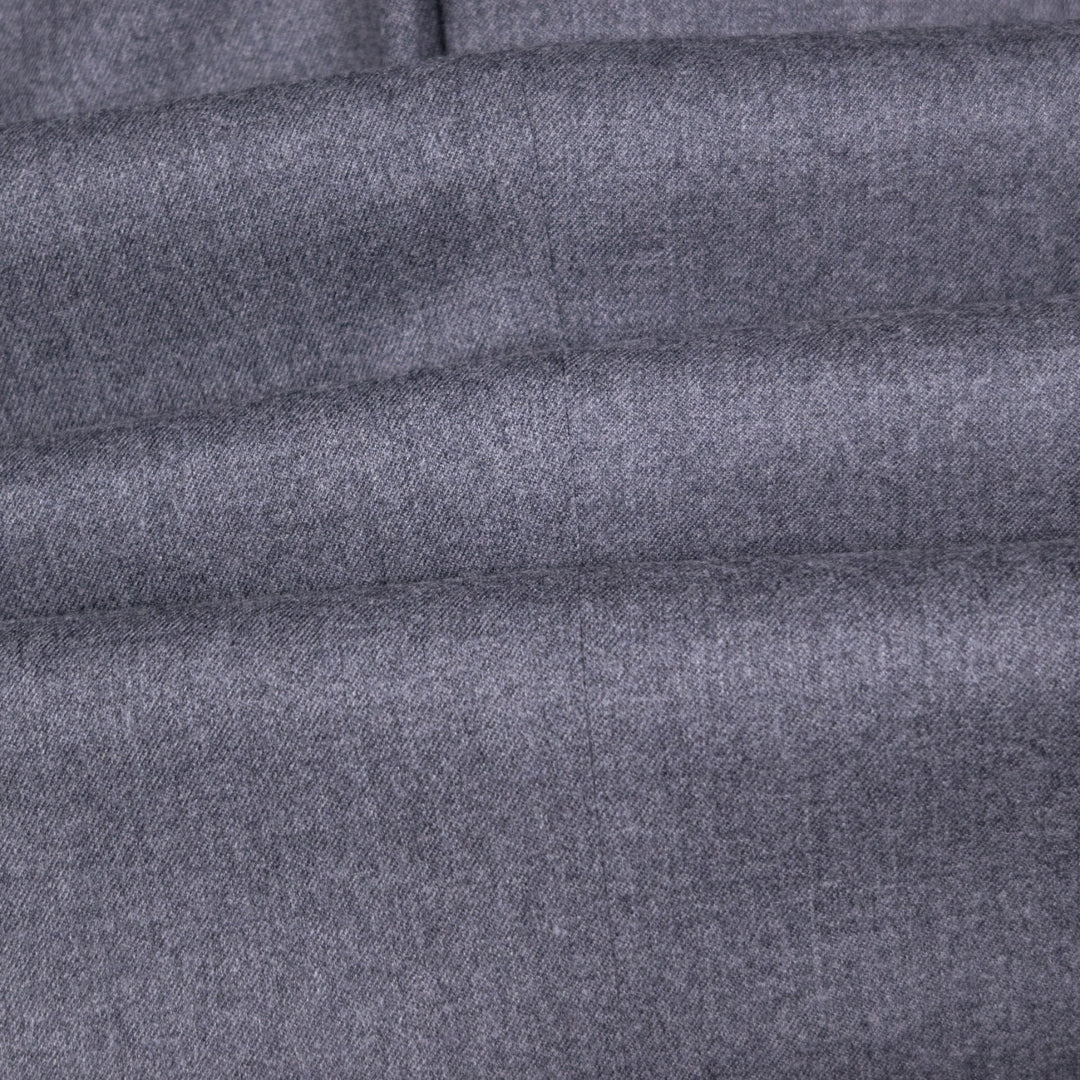 Grey Wool Flannel Slim Fit Trousers