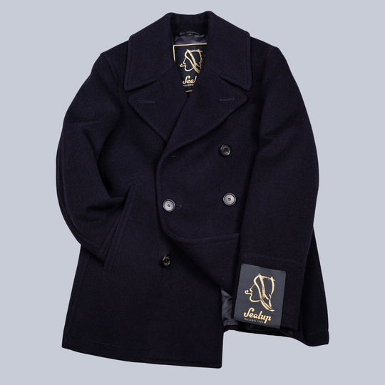 Navy Wool Cashmere Peacoat