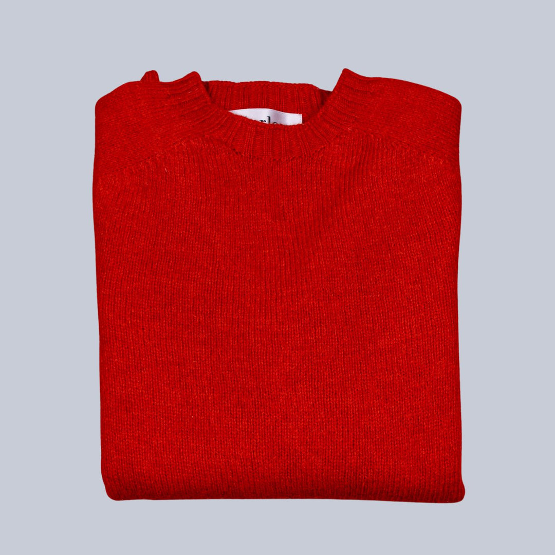 Carmen Red Supersoft Lambswool Crewneck Sweater