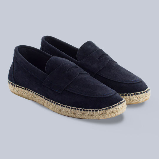 Navy Suede Espadrilles