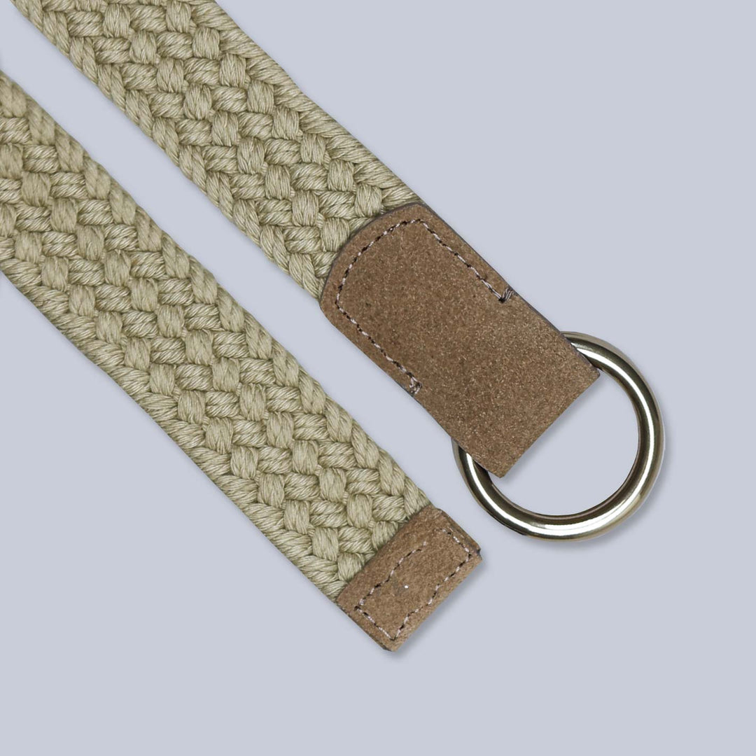 Beige Double Ring Woven Belt