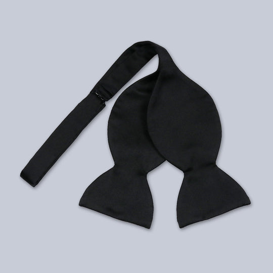 Black Silk Large Bow Tie