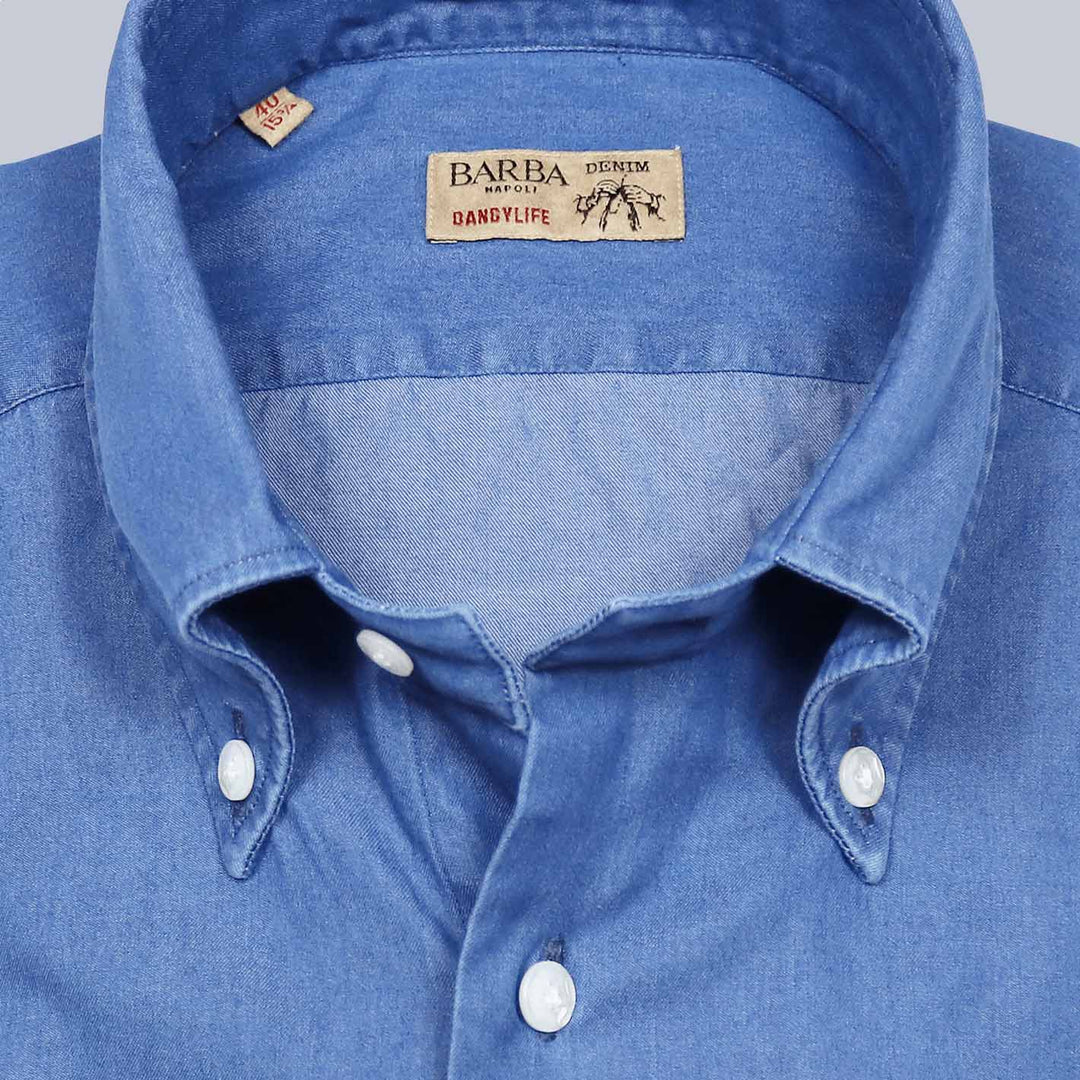 Blue Button Down Denim Shirt