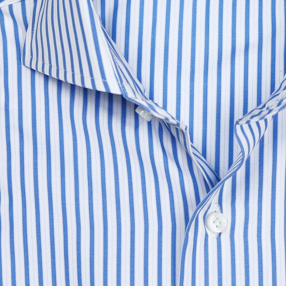 Blue Double Striped Slim Cutaway Shirt