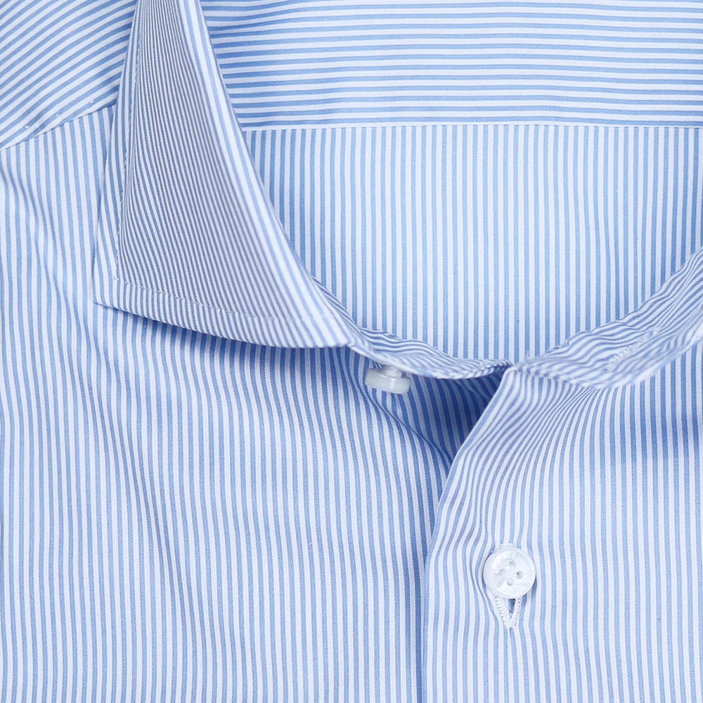 Blue White Striped Slim Cutaway Shirt