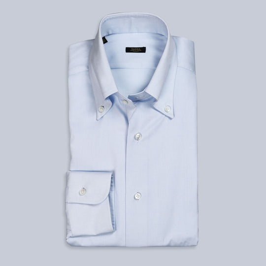 Light Blue Slim Fit Pinpoint Button Down Shirt