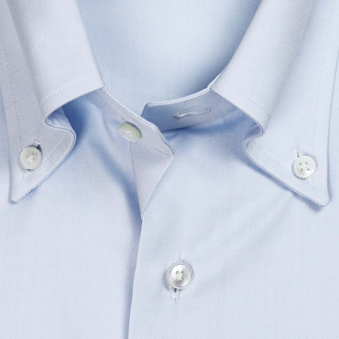 Light Blue Slim Fit Pinpoint Button Down Shirt