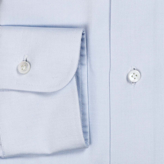 Light Blue Slim Fit Pinpoint Button Down Shirt