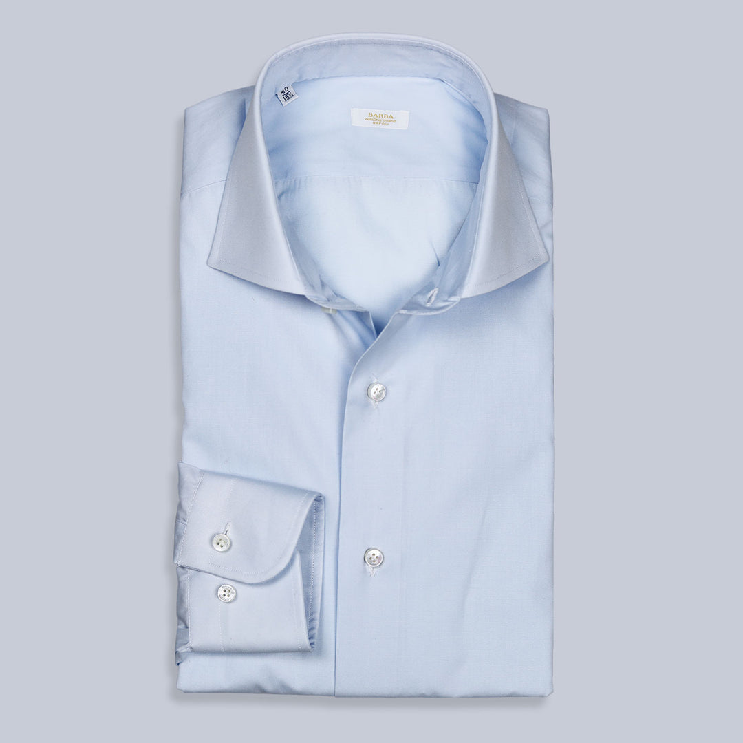 Light Blue Poplin Regular Fit Cutaway Shirt