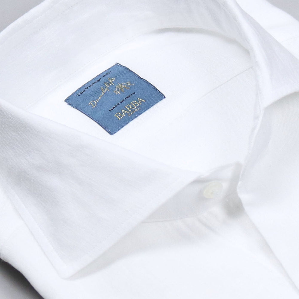 White Linen Cutaway Shirt