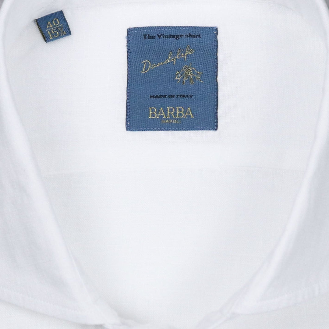 White Linen Cutaway Shirt