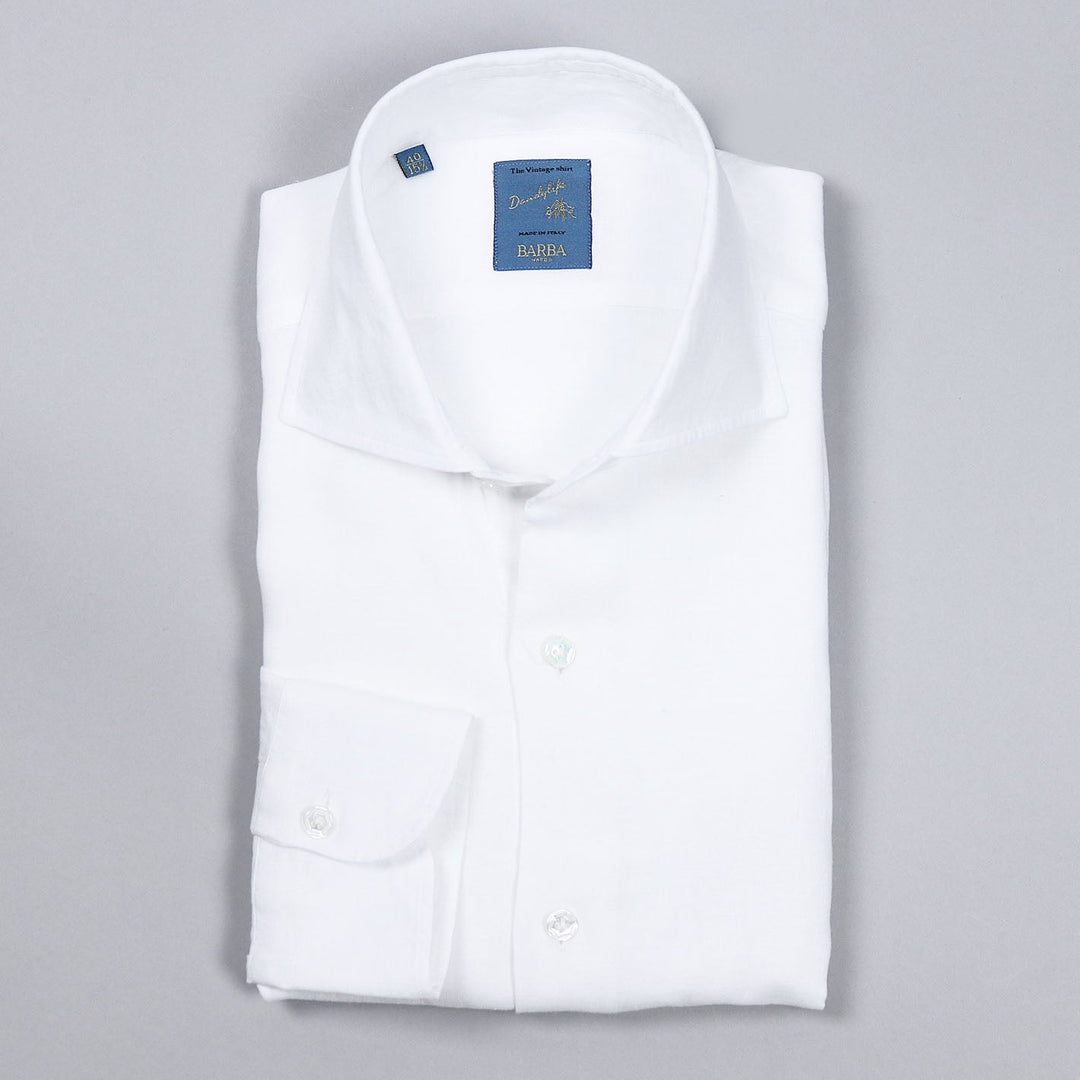 White Linen Cutaway Shirt