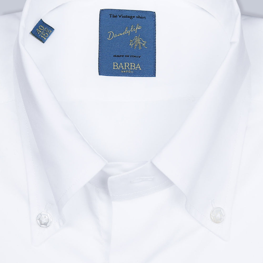 White Soft Collar Button Down Shirt