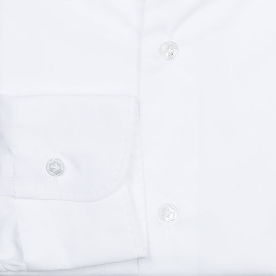White Soft Collar Button Down Shirt