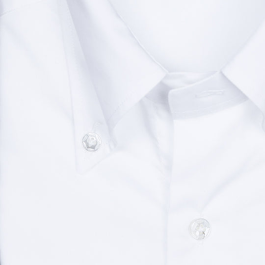 White Soft Collar Button Down Shirt