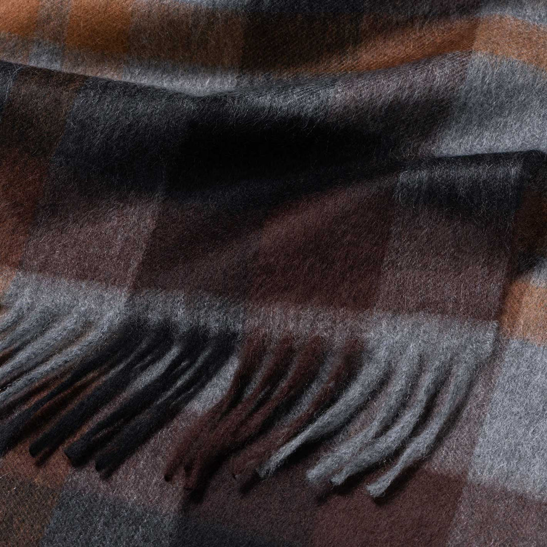 Grey Brown Pure Cashmere Scarf