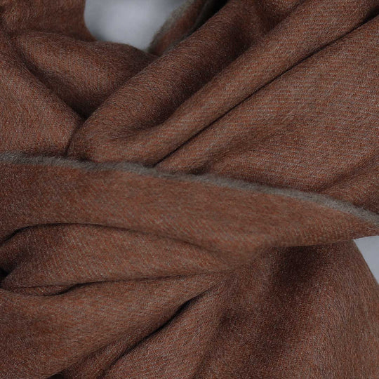 Rust Brown Vale Lambswool Cashmere Scarf