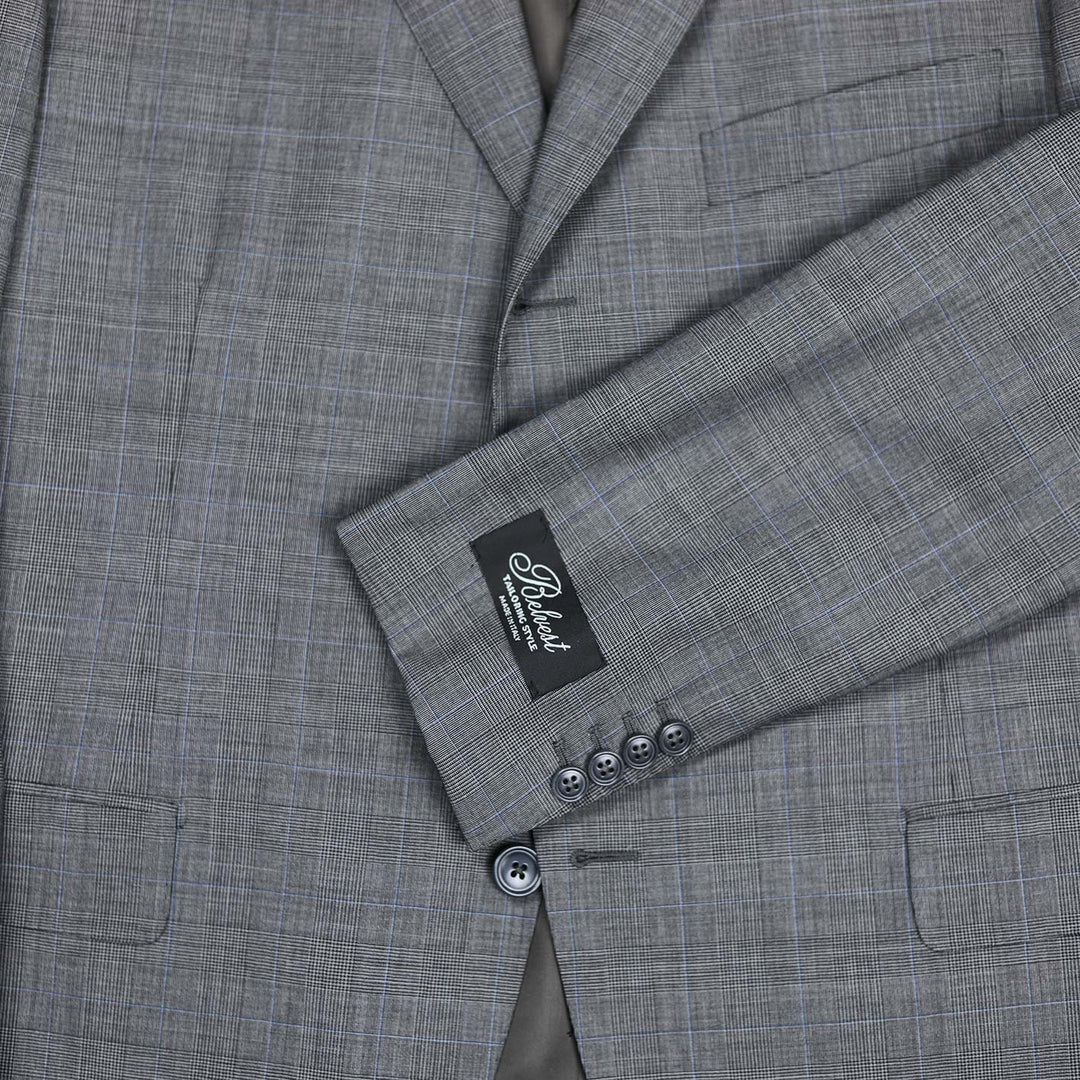 Grey Checked Superfine 130s Wool Suit