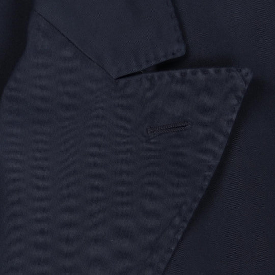 Navy Double Breasted Cotton Suit