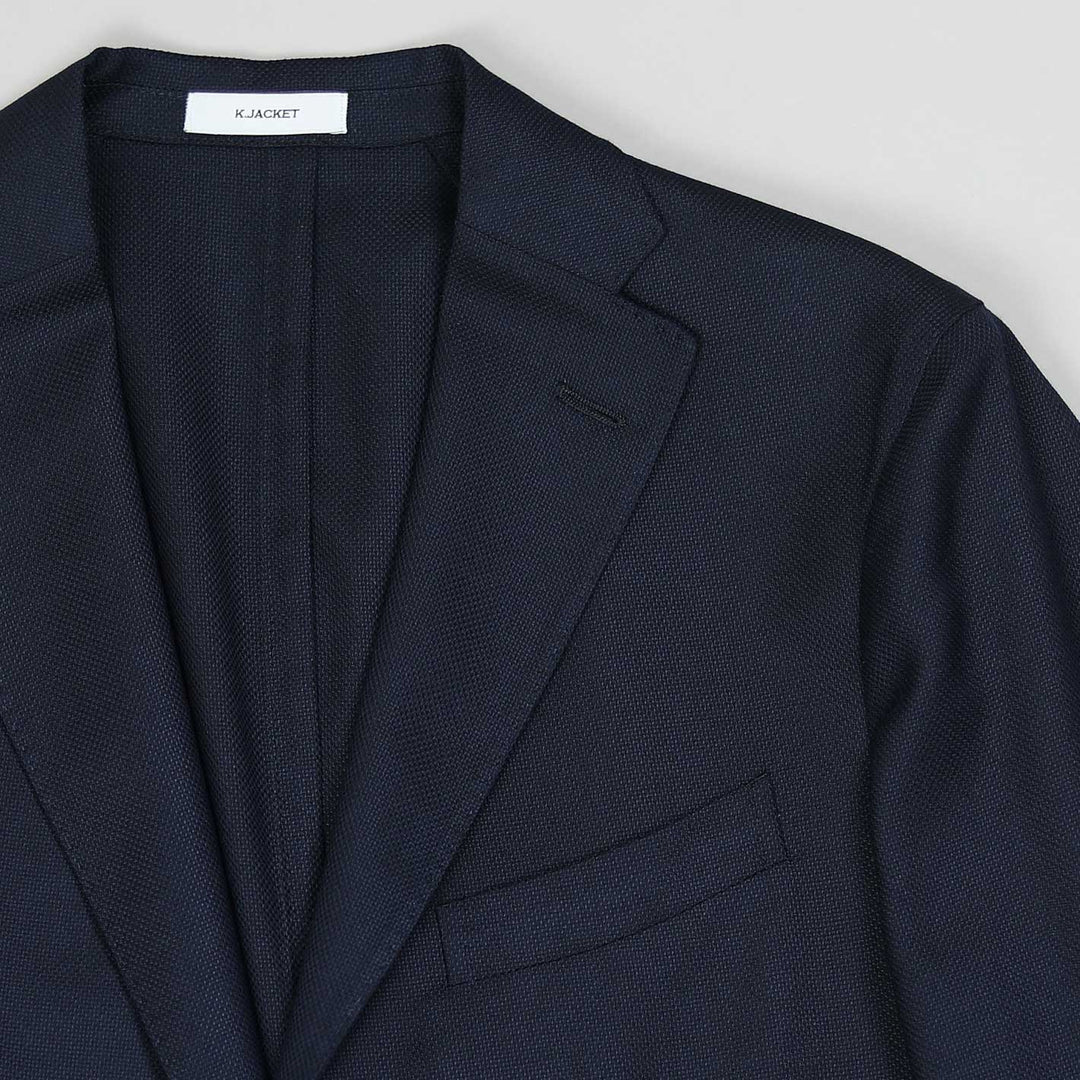 Navy Wool Hopsack Blazer