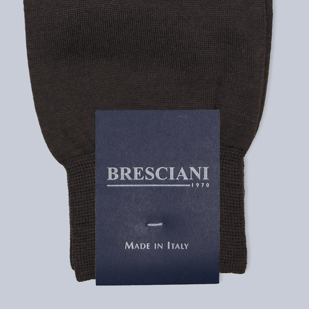 Brown Wool Blend Over The Calf Socks