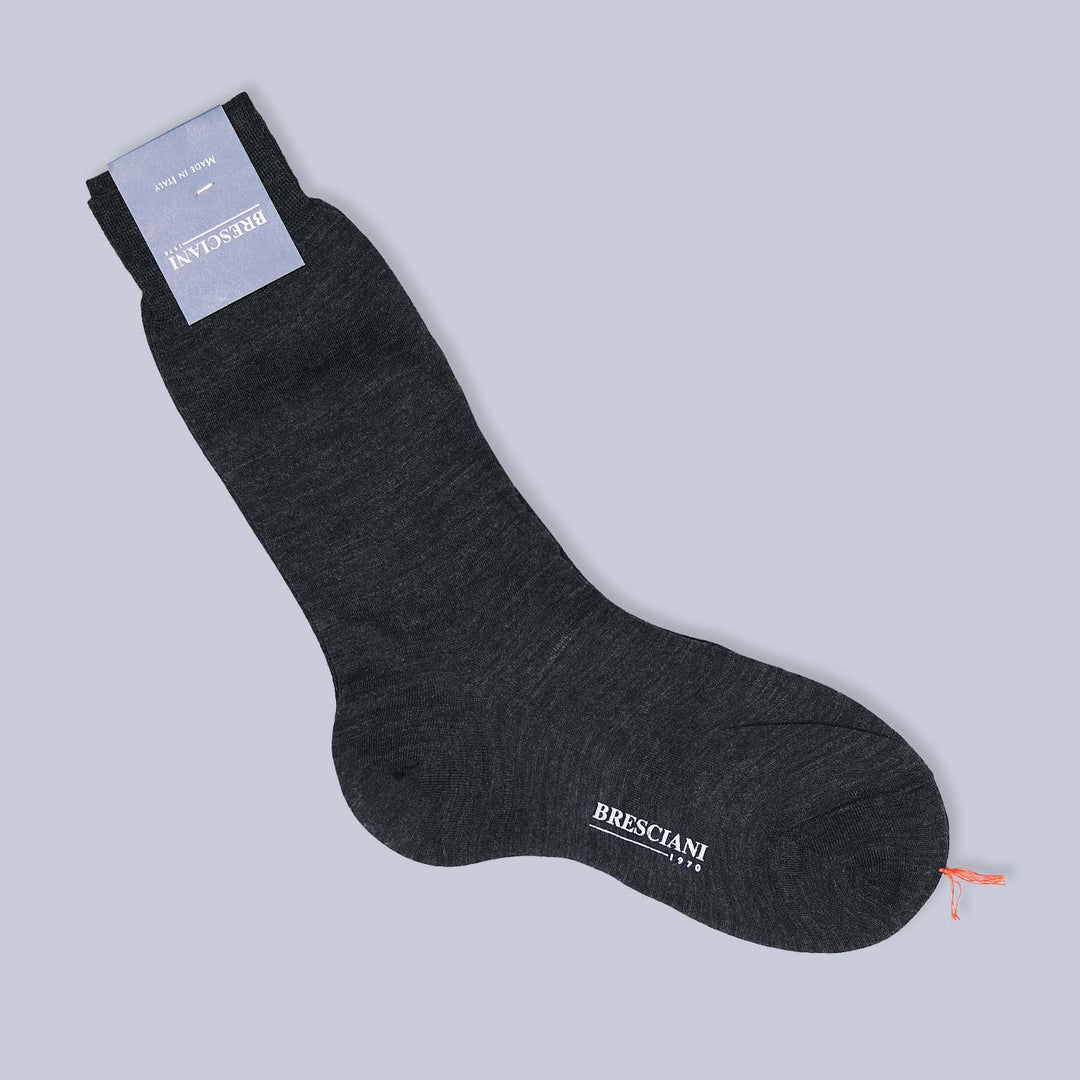 Charcoal Wool Blend Ankle Length Socks