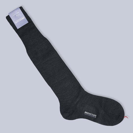 Charcoal Wool Blend Over The Calf Socks