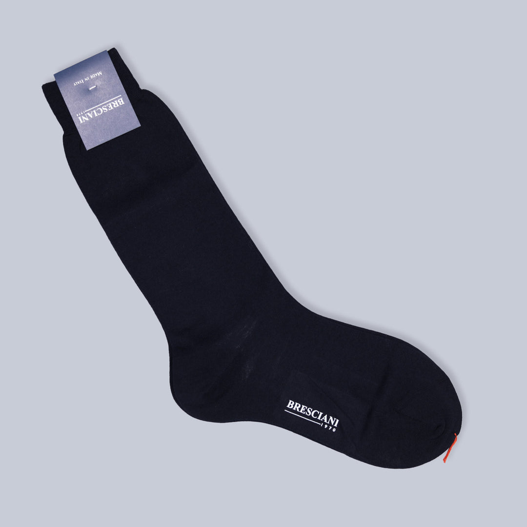 Navy Wool Blend Ankle Length Socks
