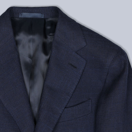 Dark Blue Heavy Linen Cotton Blazer