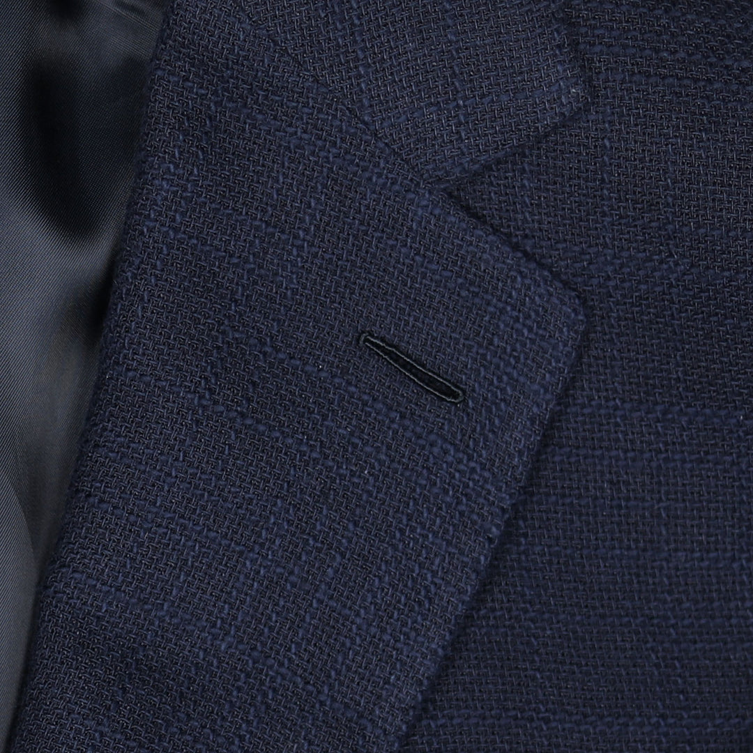 Dark Blue Heavy Linen Cotton Blazer