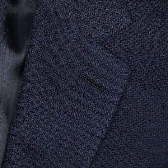 Dark Blue Heavy Linen Cotton Blazer