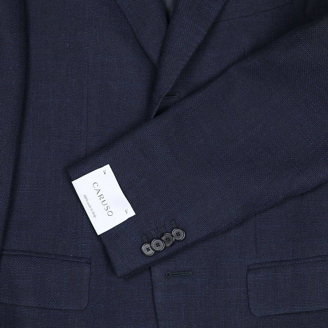 Dark Blue Heavy Linen Cotton Blazer