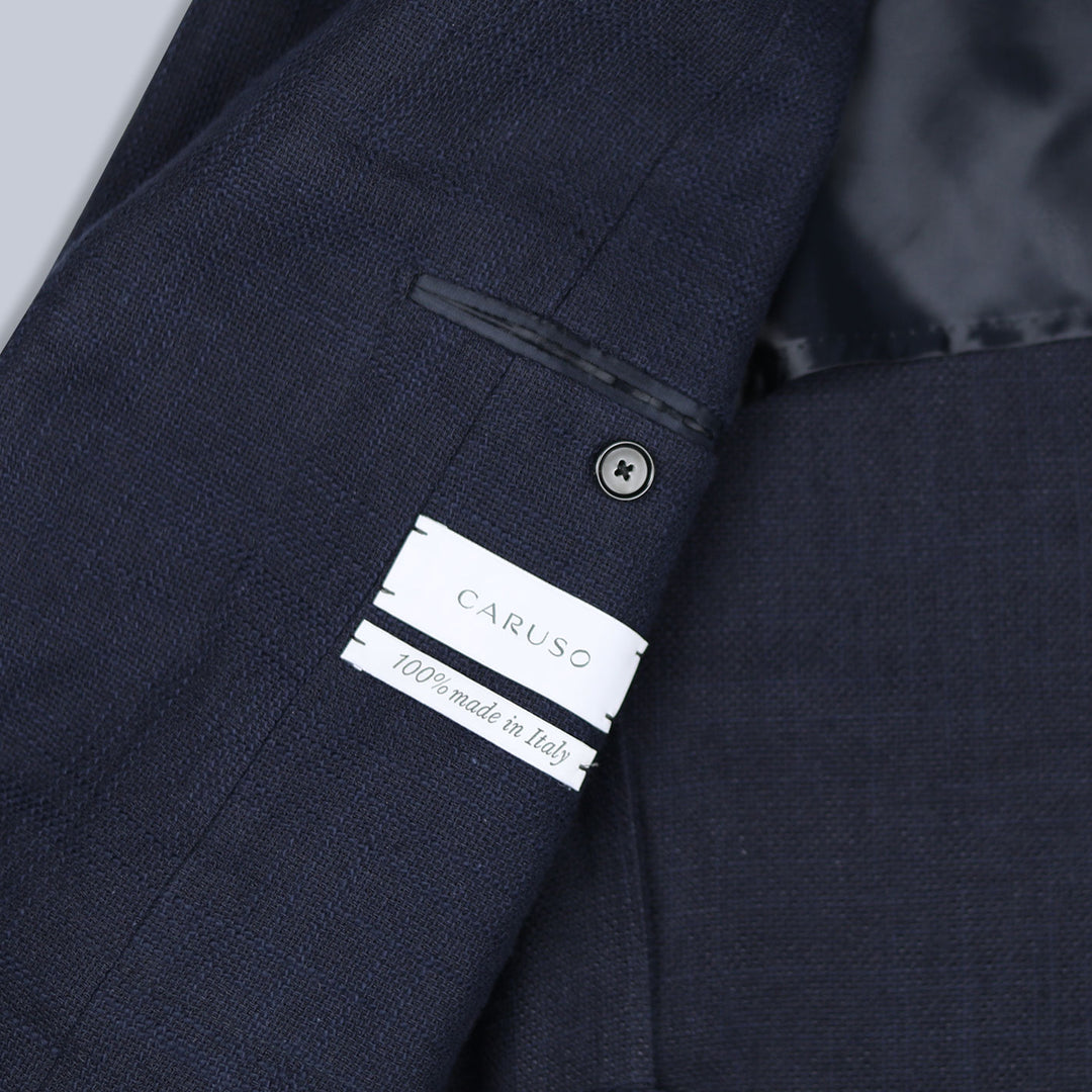 Dark Blue Heavy Linen Cotton Blazer