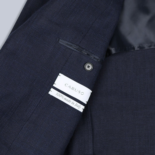 Dark Blue Heavy Linen Cotton Blazer