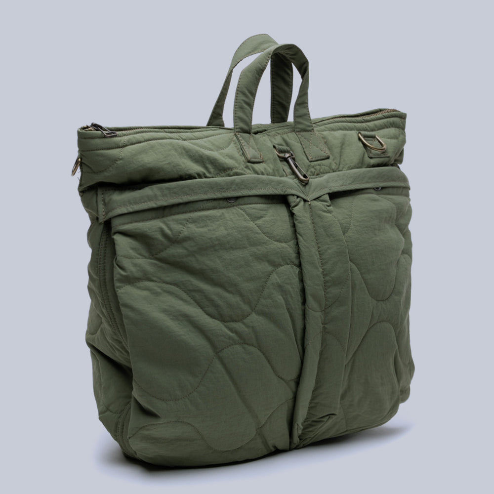 Green Quilted Helmet Flyer Bag