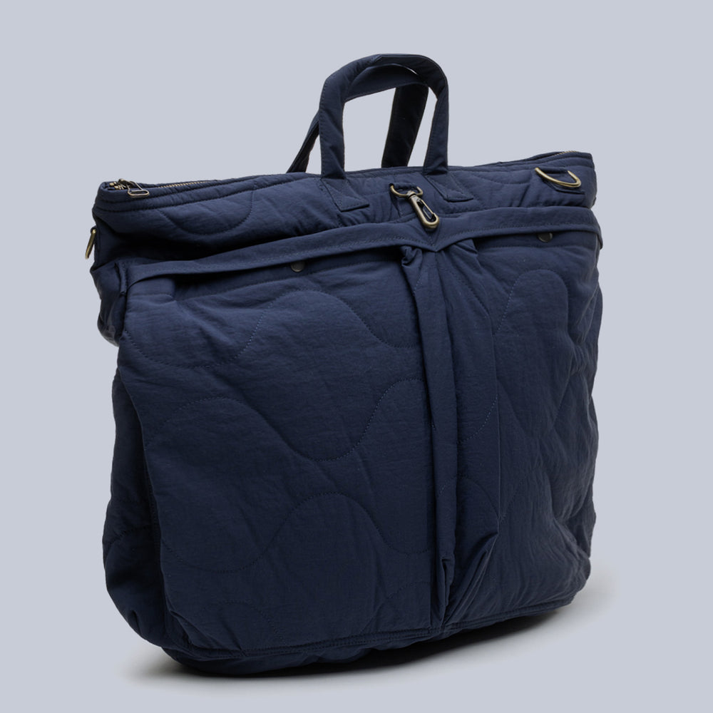 Navy Quilted Helmet Flyer Bag