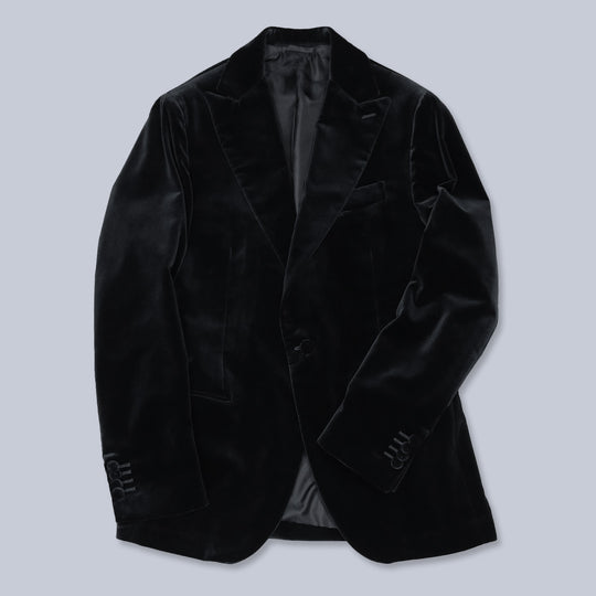 Black Velvet Peak Lapel Dinner Jacket